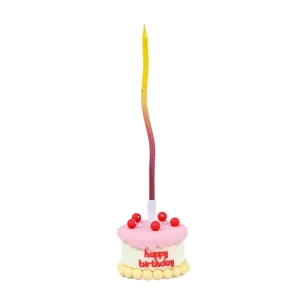 Handmade Gradient Curved Stick Thin Birthday Candles Smokeless Eco Friendly for Cake Shop Decoration Party New Year Ramadan