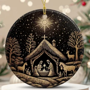 Handmade High Quality Ceramic Nativity Scene Christmas Ornaments Eco friendly Home Decor Religious Festival Decorations 6 Colors