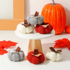 Handmade Knitted Orange Pumpkin Pendant Harvest Festival Fall Thanksgiving Home Decor Ornament Artisan Craft Gift