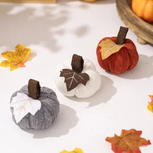Handmade Knitted Pumpkin Farmhouse Thanksgiving Harvest Festival Decoration Autumn Artificial Pumpkin Security Hot Selling