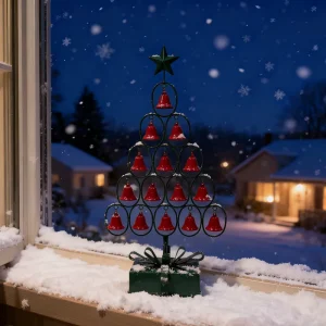 Handmade Metal Christmas Bell Ornament Art Deco Waterproof Durable Eco Friendly Indoor Outdoor Tabletop Home Decor