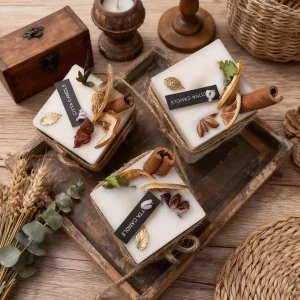 Handmade Modern Style Beeswax Art Candle Scent Soy Wax Votive for Wedding Home Decor Christmas Thanksgiving Smokeless Gift Idea