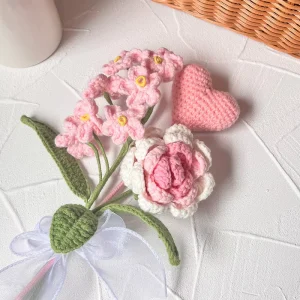 Handmade Multifunctional Hanging Bouquet Gift Knitted Flowers Holiday Home Decoration Flowers Wool Crochet Flowers