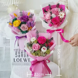 Handmade Preserved Rose Bouquet for Wedding and Home Decor, Factory Direct Delivery