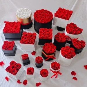 Handmade Preserved Roses Flower Box Forever Eternal Real Touch Gift Box Valentine’s Day Wedding Christmas Graduation