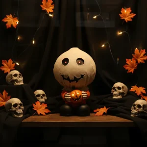 Handmade Resin Sam Statue Halloween Light Ghost Figure Waterproof Horror Prop Haunted House Durable Decoration