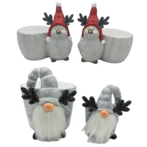 Handmade Santa Claus Decor Ceramic Pots Christmas Theme Flower Pot Covers with Santa Claus for Cute Home and Garden Decoration