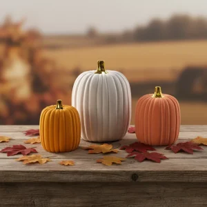 Handmade Small Ceramic Halloween Pumpkin Porcelain Pumpkin
