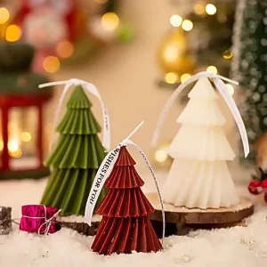 Handmade Spiral Christmas Tree Scented Candles Creative Home Decoration Instagram Shooting Props for Festivals Thanksgivings