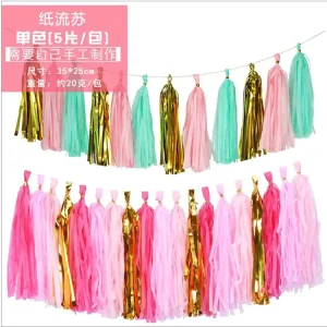 Handmade Wedding Decoration Party Decorations Birthday Decorations DIY Party Supply Favor Foil Tissue Paper Tassel Garlands
