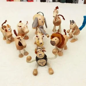 Handmade Wooden Simulated Wild Animal Toy Model Eco Friendly Ornaments Decoration for Birthday Gift