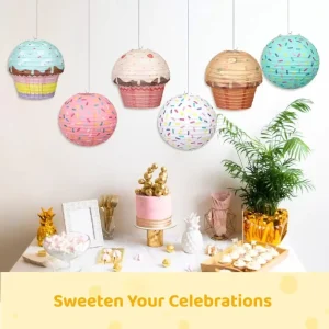 Hanging Cake Ice Cream Paper Lantern Birthday Party Supplies