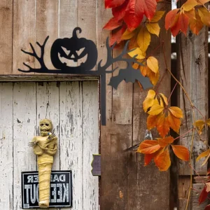 Hanging Iron Halloween Door Frame Decorations with Pumpkin Ghost Witch Design Modern Movable Ornament for Halloween