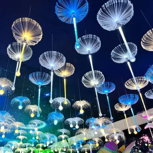 Hanging Jellyfish Light up at Night Holiday Lighting Event Decoration Christmas Lights Outdoor Festival Party Ornaments