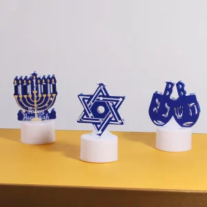 Hanukkah Candles LED Tealight Candles Flameless Electric Flickering Tealight Candles for Home Decor Z170