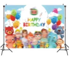 Happy Birthday Background Banner Cartoon Melon Backdrop Theme for Baby Shower Kids Boy Girl Birthday Party Decoration