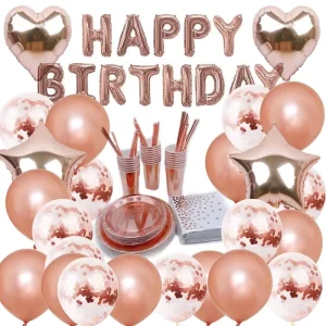 Happy Birthday Banner Balloon Birthday Party Supplies Anniversary Rose Gold Theme Birthday Party Decorations