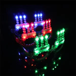 Happy Birthday Glasses Glow in the Dark Candles Party Luminous Eye Glasses for Birthday Decoration Party Favors