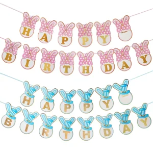 Happy Birthday Letter Background Flag Paper Crown Flag Banner Children’s Birthday Party Decoration Supplies
