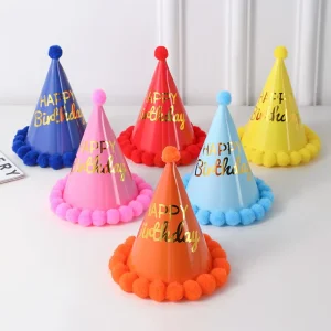 Happy Birthday Letter Paper Hat for Princess Prince Party Supplies Festival Decoration Rainbow Star Crown Colorful Pink Blue