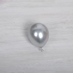 Happy Birthday Party Decoration 5 Inch Silver Color Latex Chrome Balloons