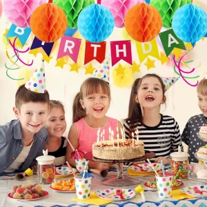 Happy Birthday Party Decorations Rainbow Decor Supplies Banner Balloons Bouquet Kit for Girls Boys Parties