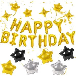 Happy Birthday Party Theme Decoration Supplies Congratulations Foil Balloon Set