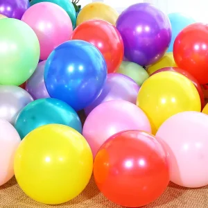 Happy Birthday Pearl Decoration Party Glossy Round Latex Shiny Hot Pink Pearl Balloon 10 Inch