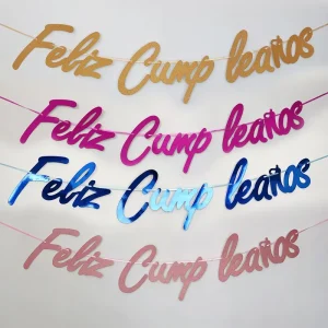 Happy Birthday Spanish Banner Feliz cumpleanos Paper Bunting Banner for Party Decor
