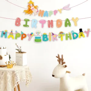 Happy Birthday Supplies Flag Children Birthday Party Decoration Paper Banner
