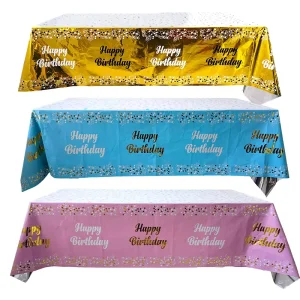 Happy Birthday Theme Disposable Tablecloth Print Party Decoration Waterproof 137*183 cm Tablecloth