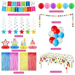 Happy Birthday Theme Party Supplies Decorations Set for Celebration Events Party