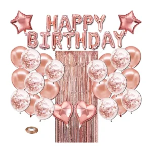 Happy Birthday Theme Rose Gold Balloon Set Events Holiday Festive & Party Supplies Decorations Balloon Suit for Kids Birthday