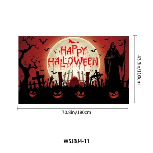 Happy Halloween Backdrop Banner Party Photography Background Decoration For Prom Party Wall Halloween Photo Shoot Props