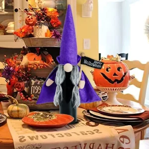 Happy Halloween Wine Bottle Set Decoration with Witch Cape Hat Vampire Design Custom Logo Printing Gift