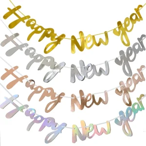 Happy New Year Accessories Party Decoration Paper Letter Banner New Year Party Supplies Ornament
