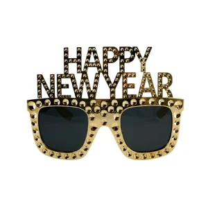 Happy New Year Bling Party Glasses Gold Studded Rhinestone Festive Photo Booth Props Decorative Eyewear Hot Selling New Arrival
