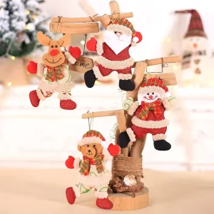 Happy New Year Christmas Ornaments DIY Xmas Gift Santa Claus Snowman Tree Pendant Doll Hang Decorations for Home