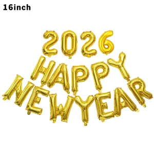 Happy New Year Decorations Set Number Balloons with Foil Star Balloons for Happy New Year Party Eve Decorations