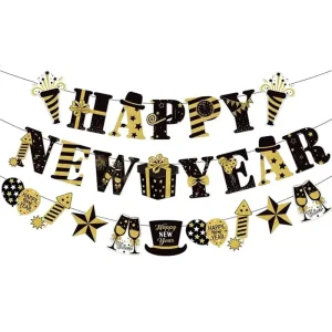 Happy New Year Party Banner Decoration Flag String Garlands