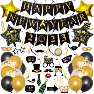 Happy New Year Party Decoration Balloon Set Photo Props New Years Eve Party Supplies