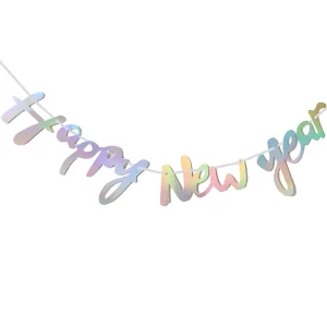 Happy New Year Printed Paper Flag Banner Party Supplies to Create Festive Atmosphere on New Year’s Day