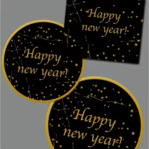 Happy New Year Theme Birthday Party Decorations Paper Tableware Sets for Table Decoration Party Supplies