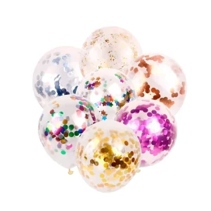 Happy Valentine Halloween Christmas Birthday Easter Party Decoration Latex Transparent Clear Confetti Balloon with Confetti