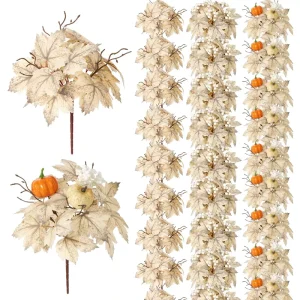 Harvest Festival Decorations Artificial Maple Leaf Pumpkin Bouquet Wall Decorations for Home