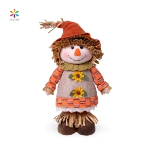 Harvest Festival Thanksgiving Day Autumn Orange Sunflower Scarecrow Decoration Indoor Home Shop Ornamentation