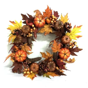 Harvest Festival Thanksgiving Day Fall Wreath Handmade Decorations for Outdoor