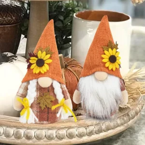 Harvest Tiered Tray Decor Plush Scandinavian Autumn Tomte Small Fall Gnome Thanksgiving Decoration