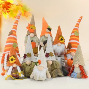 Harvest Tiered Tray Decor Plush Scandinavian Autumn Tomte Small Fall Gnomes Thanksgiving Decoration