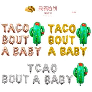 Hawaiian Party TACO BOUT a BABY Avocado Cactus Carnival Cactus Balloon Set 16 Inch Foil Balloon Set Party Decoration